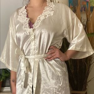 Vintage silky white robe